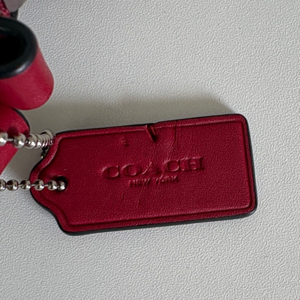 Coach Signature Red Crossbody Bag Leather Trim - Picture 11 of 13